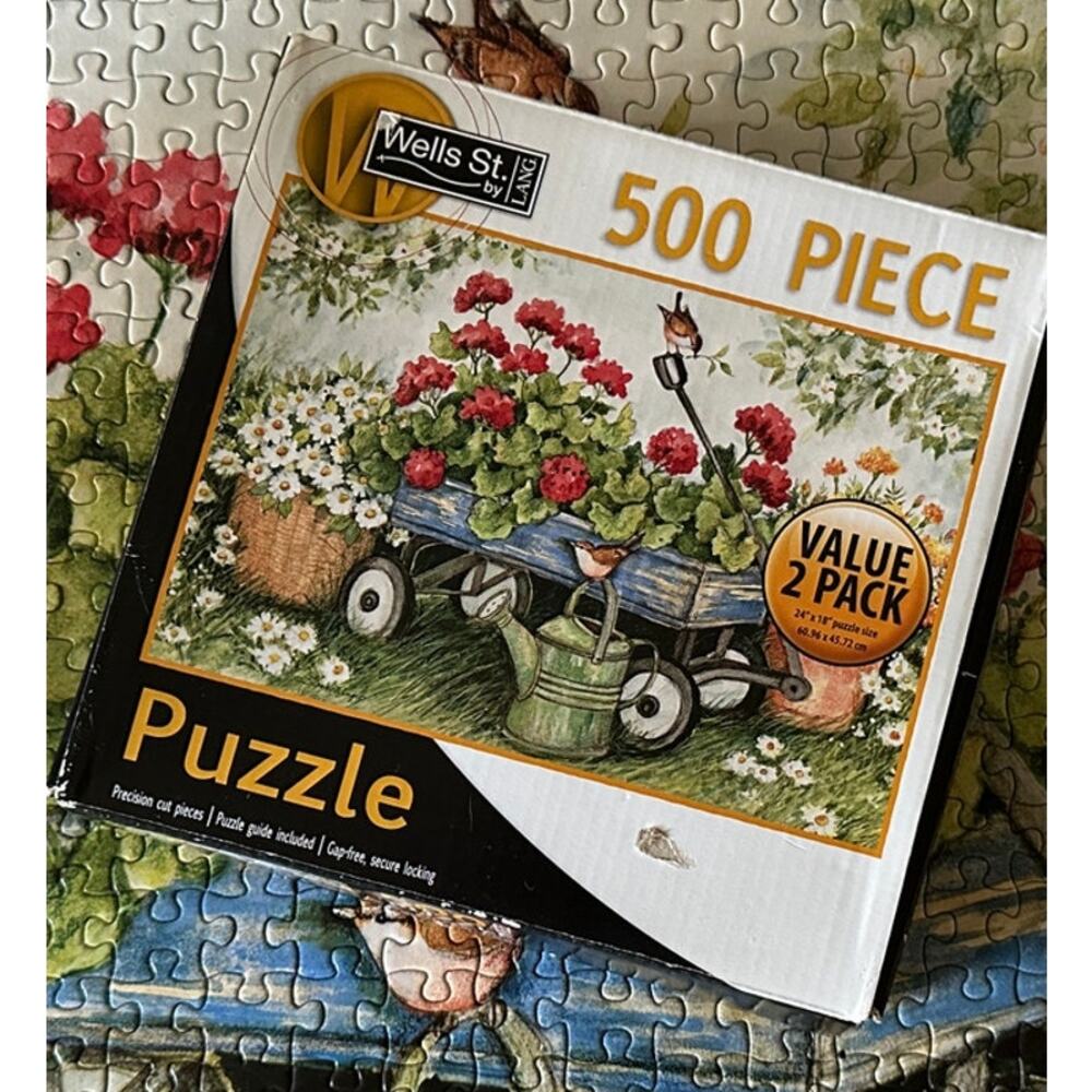 Wells St. by Lang 500 Piece Puzzle Blossoms and Birds Wagon 1 Puzzle